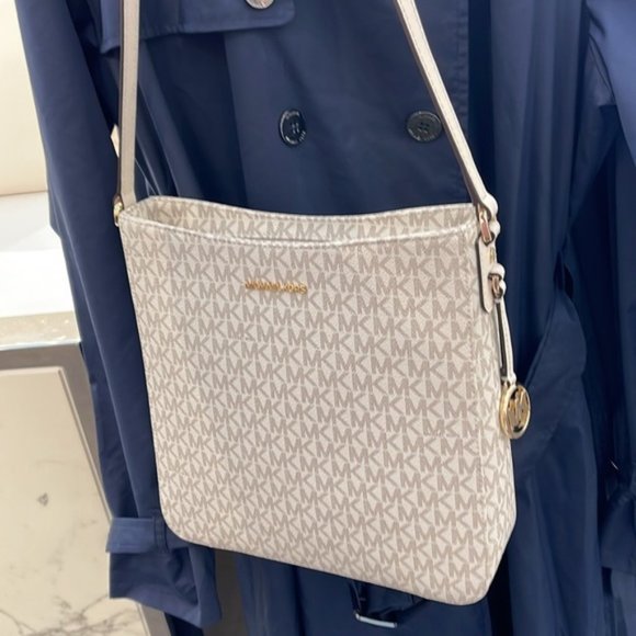 Michael Kors Jet Set Travel Large Messenger Crossbody Bag Light Cream Multi - Picture 3 of 16
